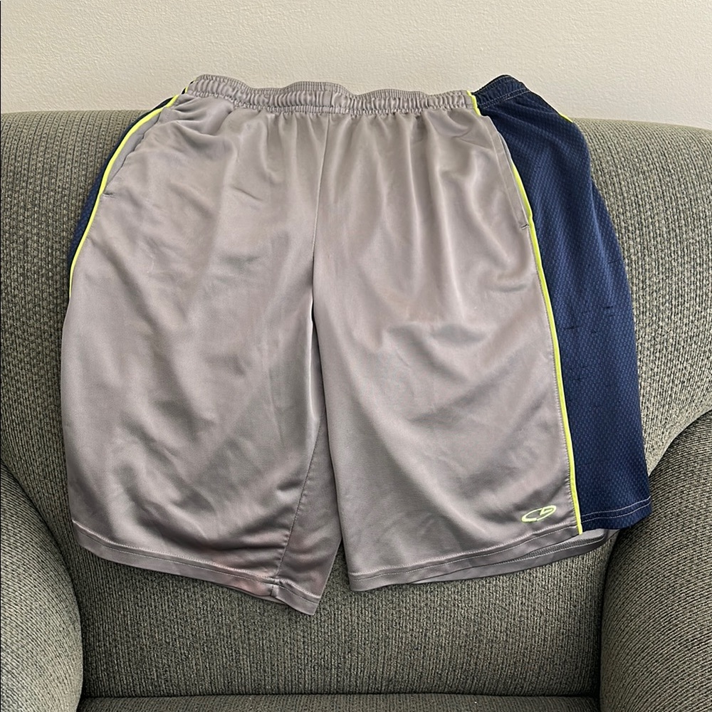 Champion XL (16-18) Gray and Blue Athletic Shorts Moisture-Wicking Design